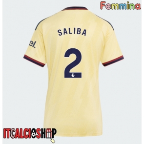 Arsenal William Saliba #2 Terza Maglia Femmina 2026-27 Manica Corta